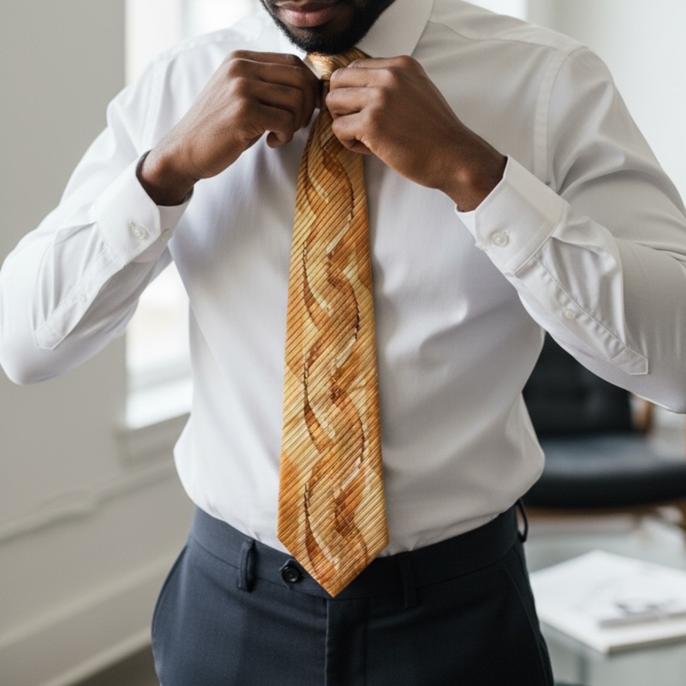 Men's Gold Patterned Tie